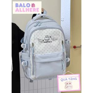 BaLo (XINHXINH) [ORDER] Balo Nữ Chấm Bi Dễ Thương Lớn Nhiều Ngăn Chống Nước BL54