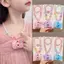 Combo vòng tay + dây chuyền máy ảnh chiếu hình Kuromi Hello Kitty Cinamoroll Pochacco dễ thương cho bé