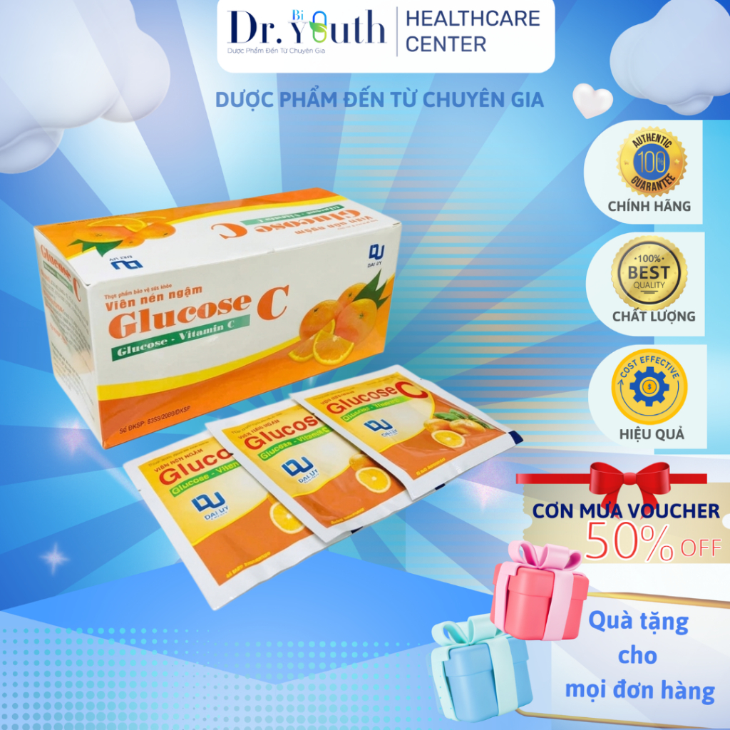 Kẹo Ngậm C Glucose Đại Uy Bổ Sung Vitamin C, Tăng Cường Sức Đề Kháng Cho Cơ Thể