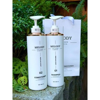 (auth) Cặp dầu gội xả MELODY 800ml Phục Hồi Ngăn Tóc Gãy Rụng , Siêu Mềm Mượt Tóc