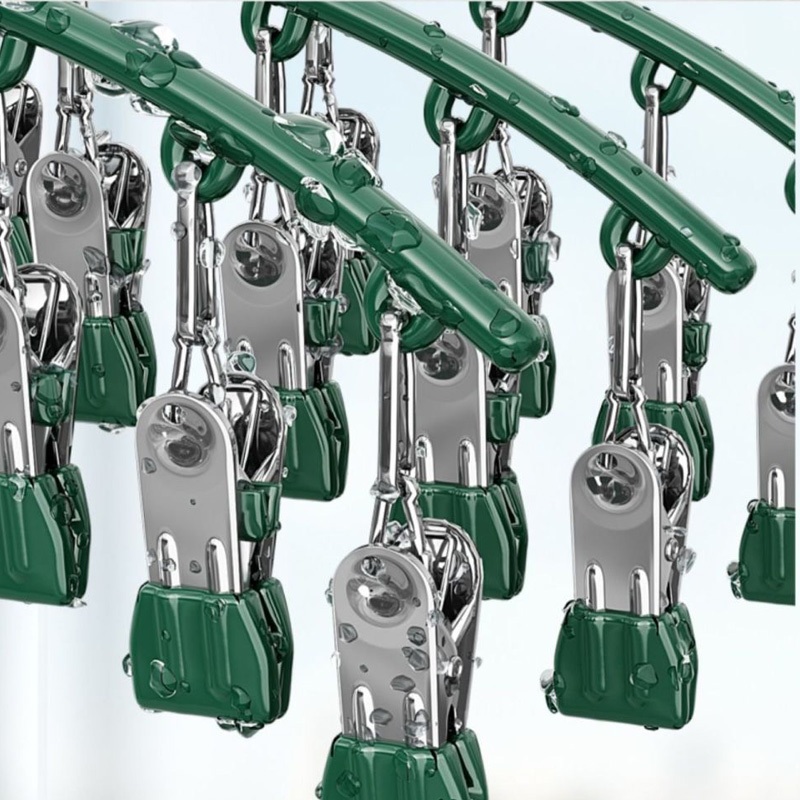 Móc phơi đồ 10 kẹp chống gỉ, móc kẹp phơi tất, đồ lót, kẹp quần áo trẻ em Sh0069 móc kẹp đa năng