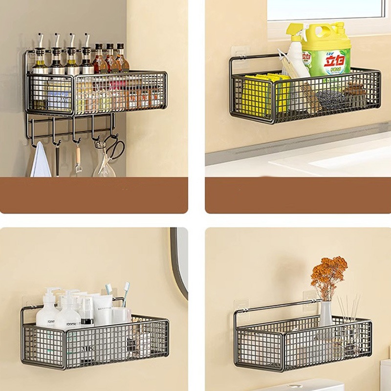 Set 2 kệ lưới dán tường để đồ nhà tắm, nhà bếp, kệ  dán tường để đồ đa năng SH0070 giá treo tường