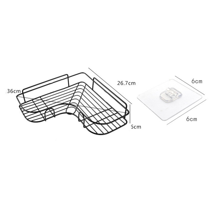 Kệ inox lưới tam giác Sh0071, kệ  góc tam giác nhà tắm, giá để đồ đa năng , kệ tam giác dán tường