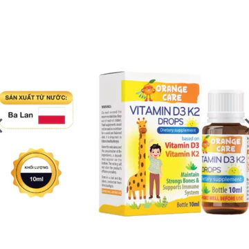 Care Vitamin D3 K2 Drops (hộp 10 ml)– bổ sung Vitamin D3 và Vitamin K2 dạng MK7 Hỗ trợ tăng hấp thụ canxi,hỗ trợ xương,