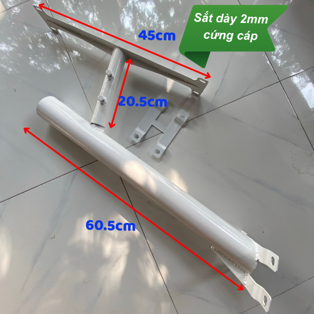 Bộ cần đèn (tay đèn) phi 50 60, pat đèn dùng cho đèn năng lượng mặt trời