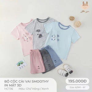 BỘ CỘC TAY SỢI TRE KHÁNG KHUẨN Littlelove [Vải mềm, mát, co dãn và thấm hút rất tốt] ] SZ CHO BÉ TỪ 6M -4Y (HCT36)