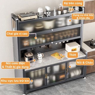 Tủ bếp cửa hai cánh thép carbon Kệ Nhà Bếp Đa Năng Bề mặt đá cẩm thạch giả Bảng Lỗ Pegboard