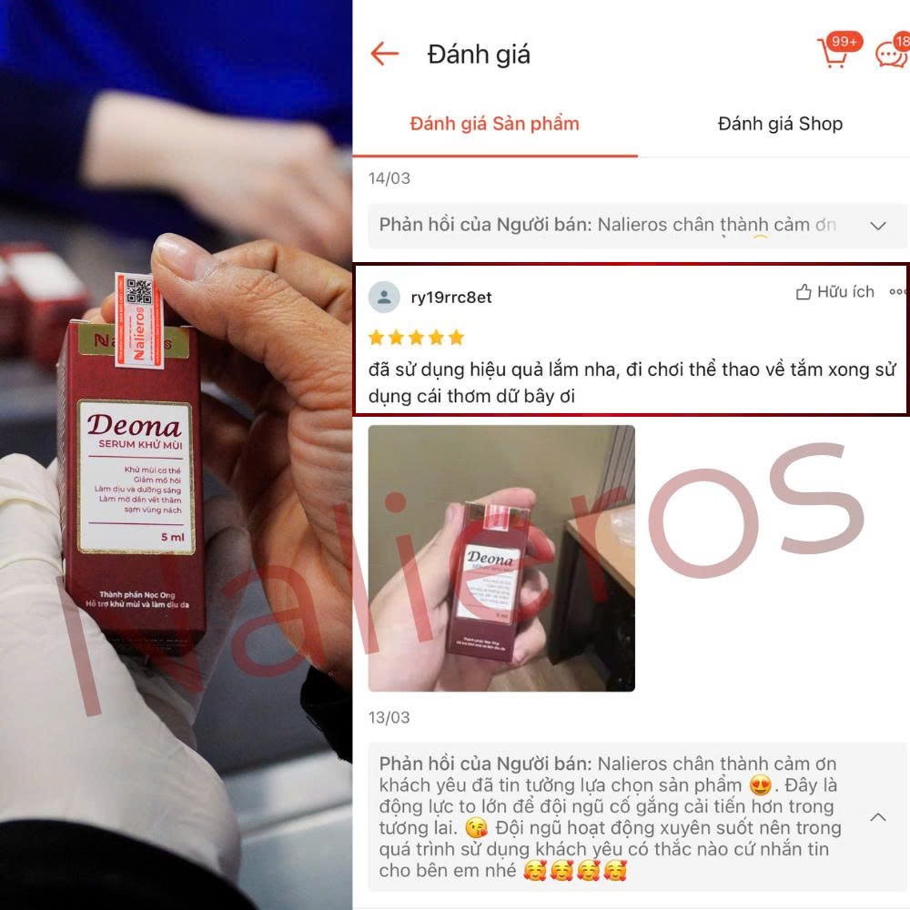 Deona Serum Lười Dứt Điểm Mùi Hôi Nách, Giảm Tiết Mồ Hôi Vùng Nách, Phù Hợp Với Nhiều Loại Da - Nalieros Chính Hãng