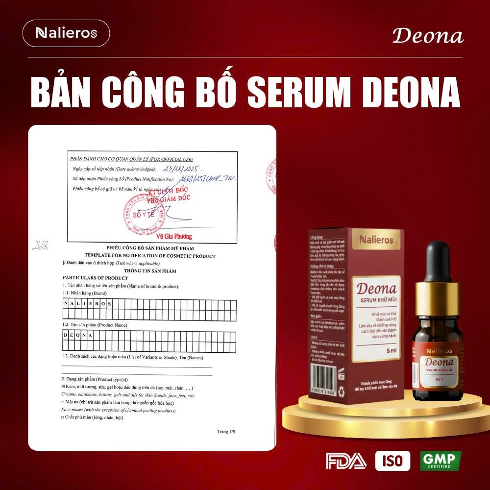 Deona Serum Lười Dứt Điểm Mùi Hôi Nách, Giảm Tiết Mồ Hôi Vùng Nách, Phù Hợp Với Nhiều Loại Da - Nalieros Chính Hãng