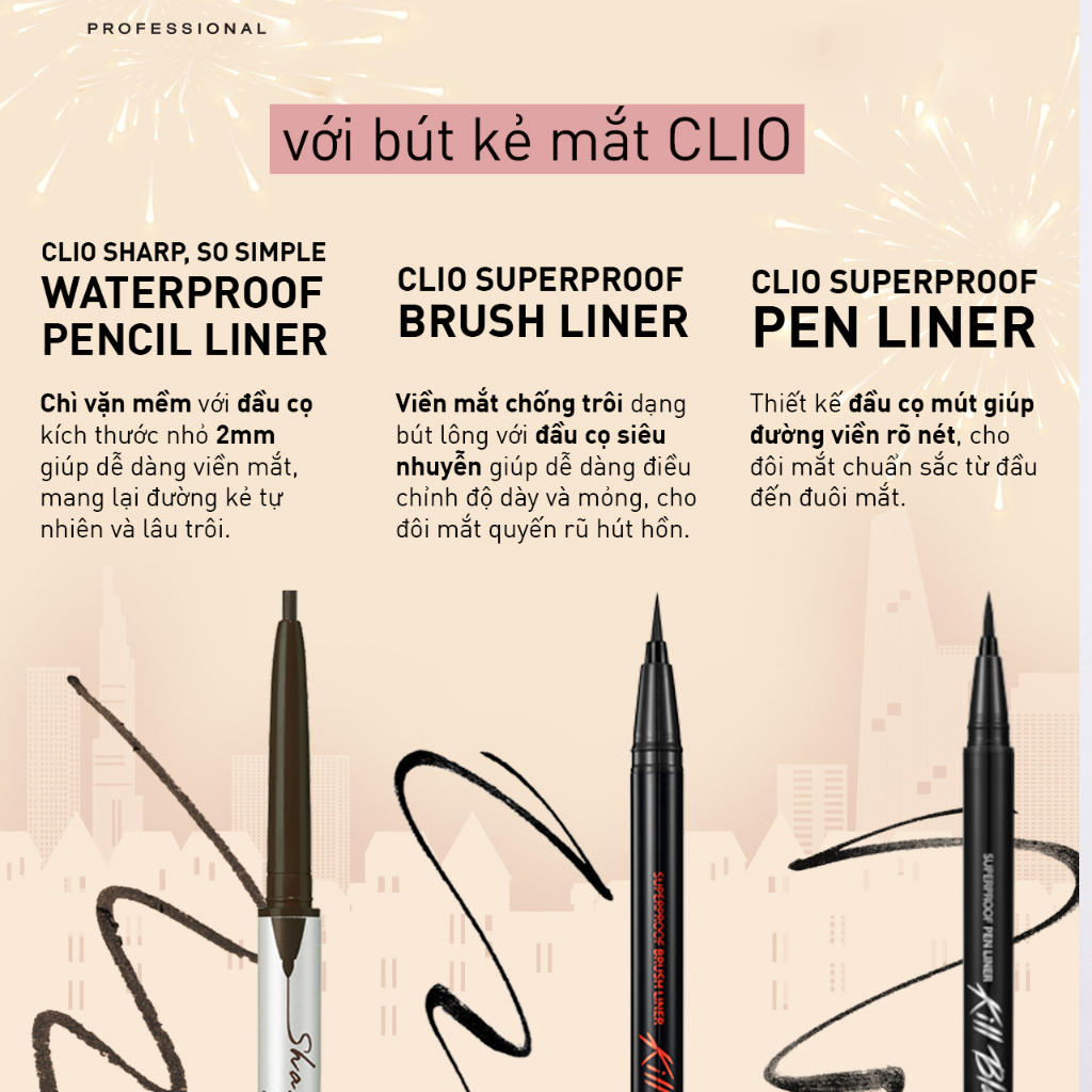 [Săn Sale] Kẻ Mắt Nước Clio Superproof Pen Liner 0.55Ml