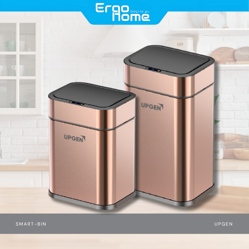 Upgen Smart Bin Thùng Rác Thông Minh - Cảm Biến 360°, Thùng Trong Rời, Hút Phẳng Túi Rác, Sạc Type-C