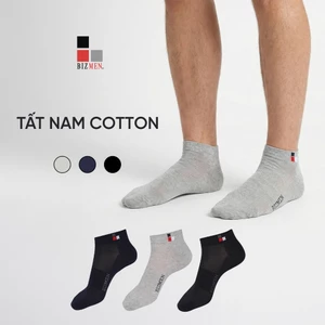 Tất Công Sở Nam Cổ Ngắn Bizmen Cotton Thấm Hút Tốt, Co Giãn BSC008