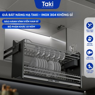 Kệ Chén Nâng Hạ CAO CẤP TAKI - INOX Không Gỉ 304 - Hộp Số Chống Kẹt - Bảo Hành Vĩnh Viễn, Có Thợ Lắp