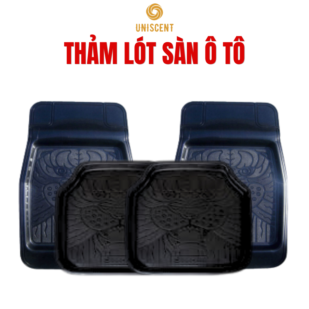 Thảm Lót Sàn Ô Tô/Thảm Sàn Ô Tô Nhựa Đen/Cao Su Cao Cấp - 4 Miếng