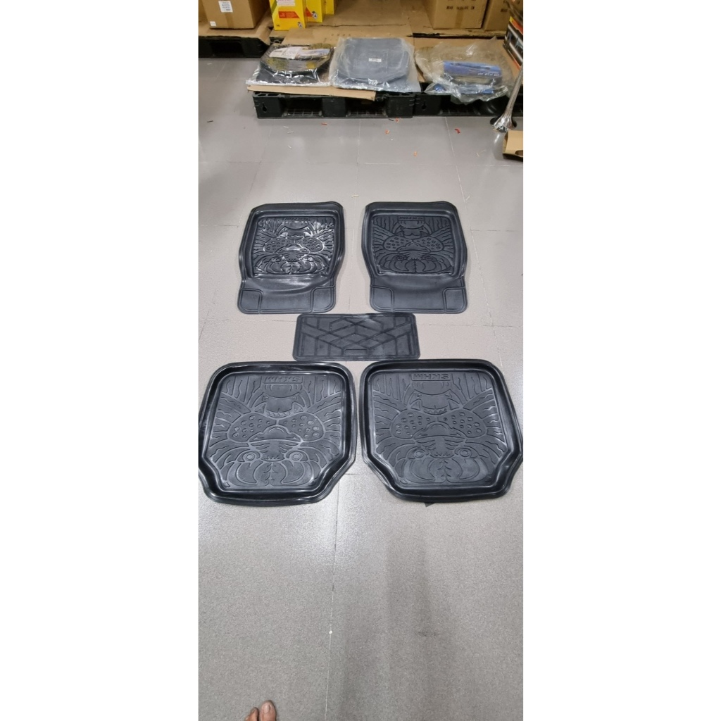 Thảm Lót Sàn Ô Tô/Thảm Sàn Ô Tô Silicon Đen Bóng/ Xám Cao Cấp - 5 Miếng