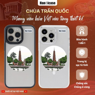Ốp Lưng Điện Thoại Han icase Cho iPhone 12/13/14/15/16/17 Chống Sốc In Thủ Công Chùa Trấn Quốc
