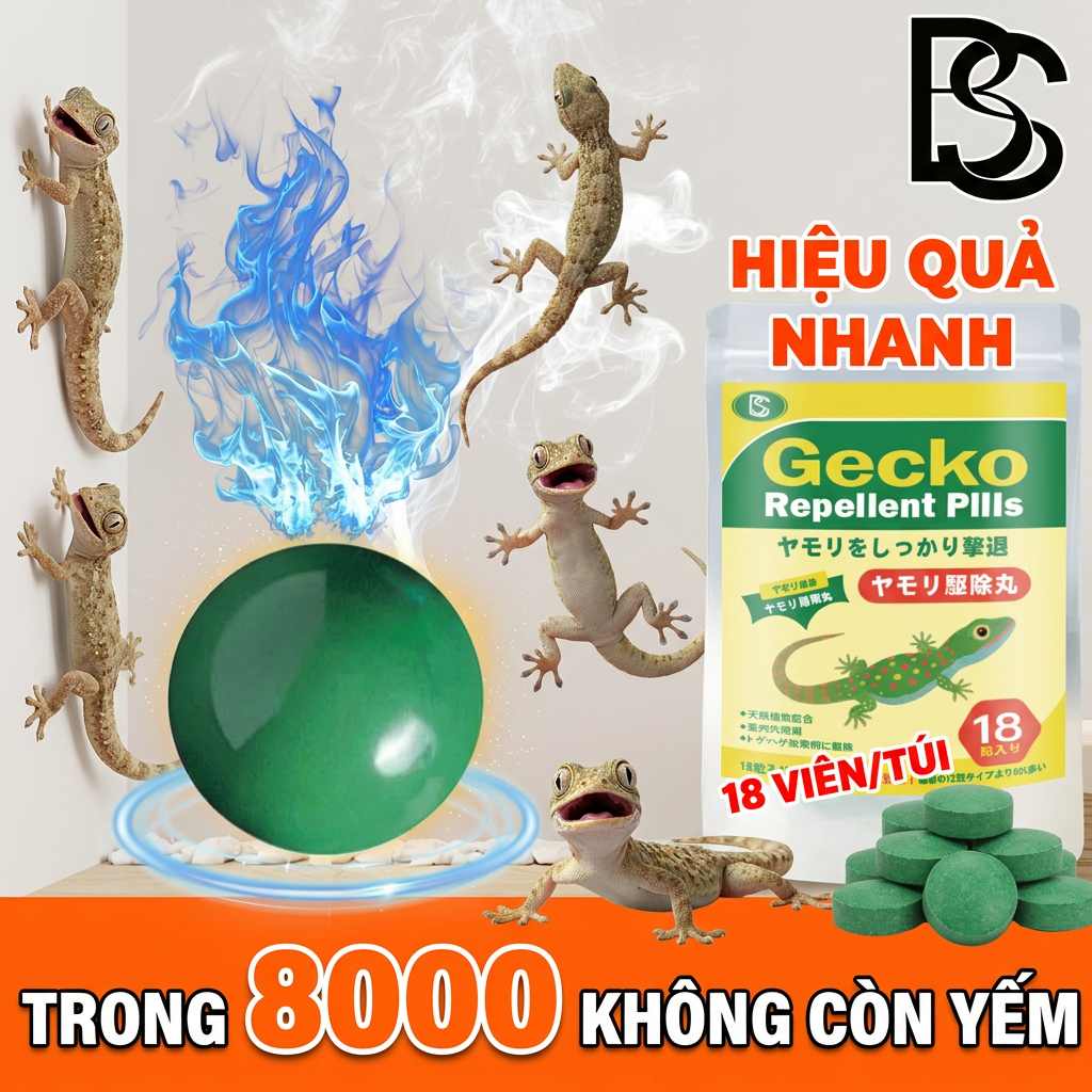 🦎 100 năm không thấy thằn lằn 🦎 Thuốc xua thằn lằn 18 viên, chiết xuất thảo mộc, an toàn, dễ sử dụng