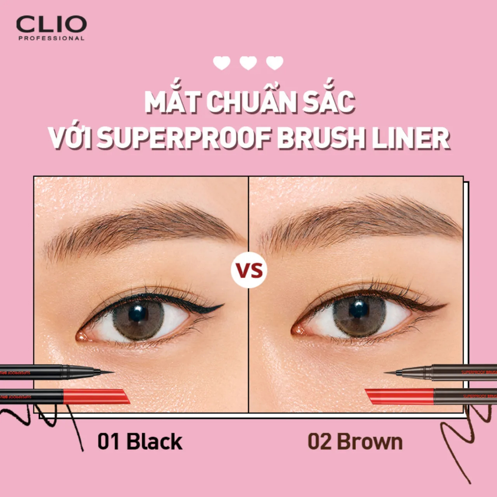 [Săn Sale] Bút Kẻ Viền Mắt Chống Trôi Clio Superproof Brush Liner 0.55ml