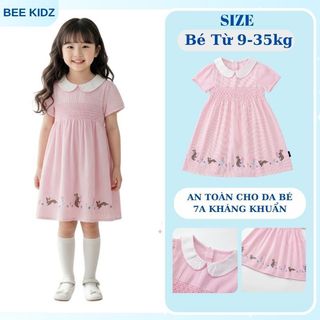 Váy Cho Bé Gái, Váy Bé Gái Thiết Kế  Tiểu Thư Họa Tiết Thỏ Thêu Dễ Thương Chất Liệu Mềm