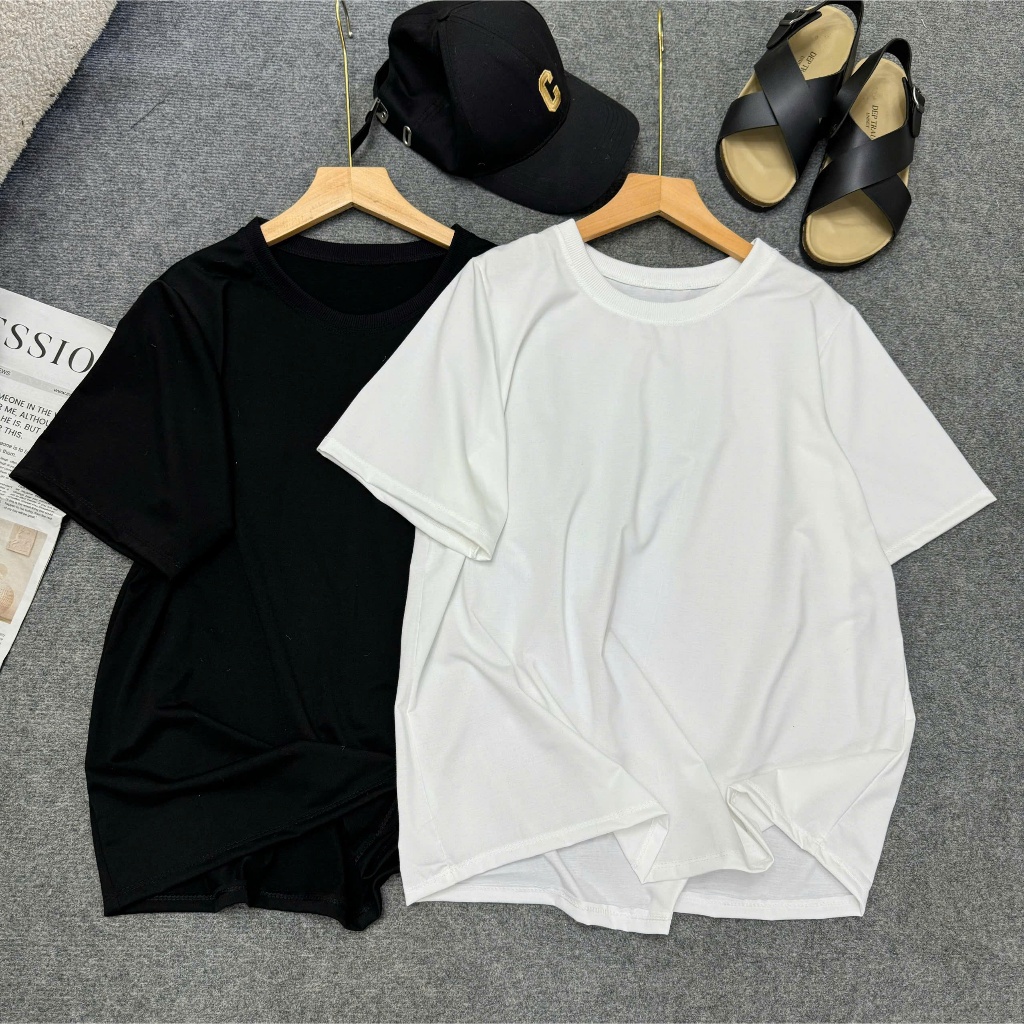 Áo thun Bigsize nữ tay ngắn cổ tròn form rộng cotton mềm mịn phong cách trẻ trung, năng động - A843-A352