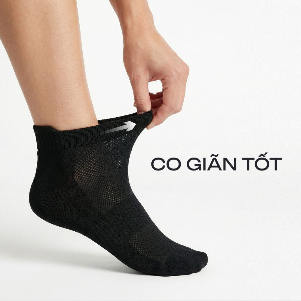 Tất nam Active cố ngắn Insidemen 94% Polyester co giãn, thoáng khí ISC010M0H0