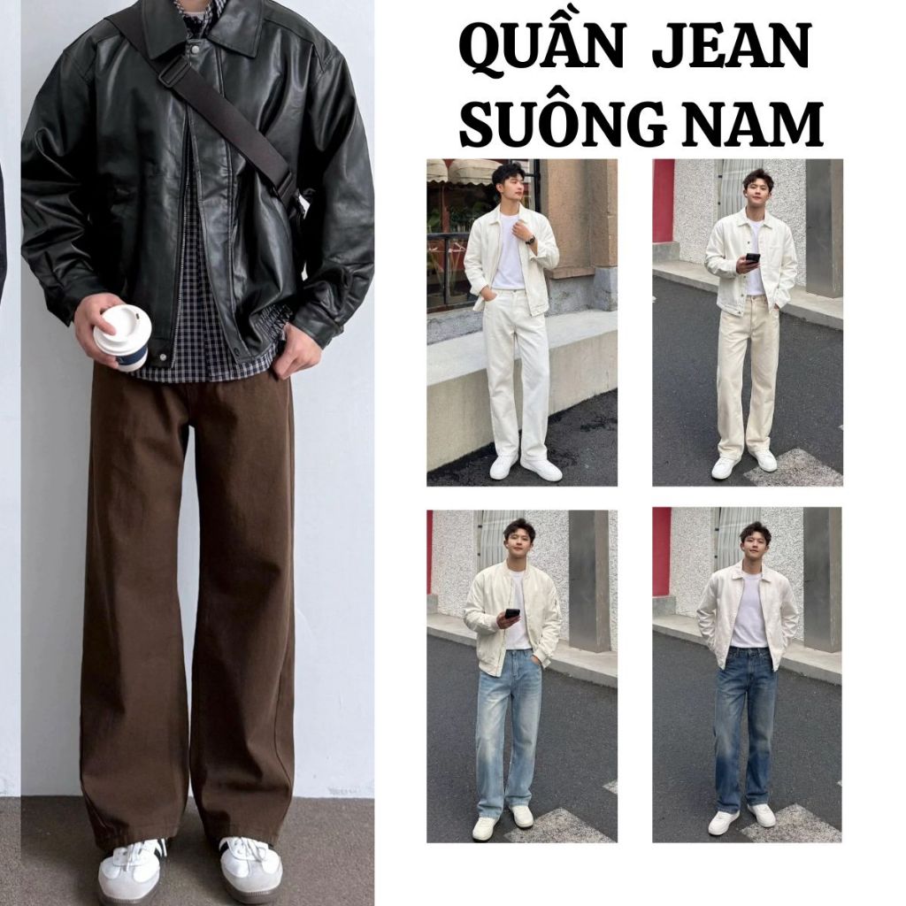 [Deal Hàng Mới] Quần Jean Suông Nam FABUMAN Màu Nâu cạp cao chất bò Jean Mềm dáng rộng phối basic | BigBuy360 - bigbuy360.vn