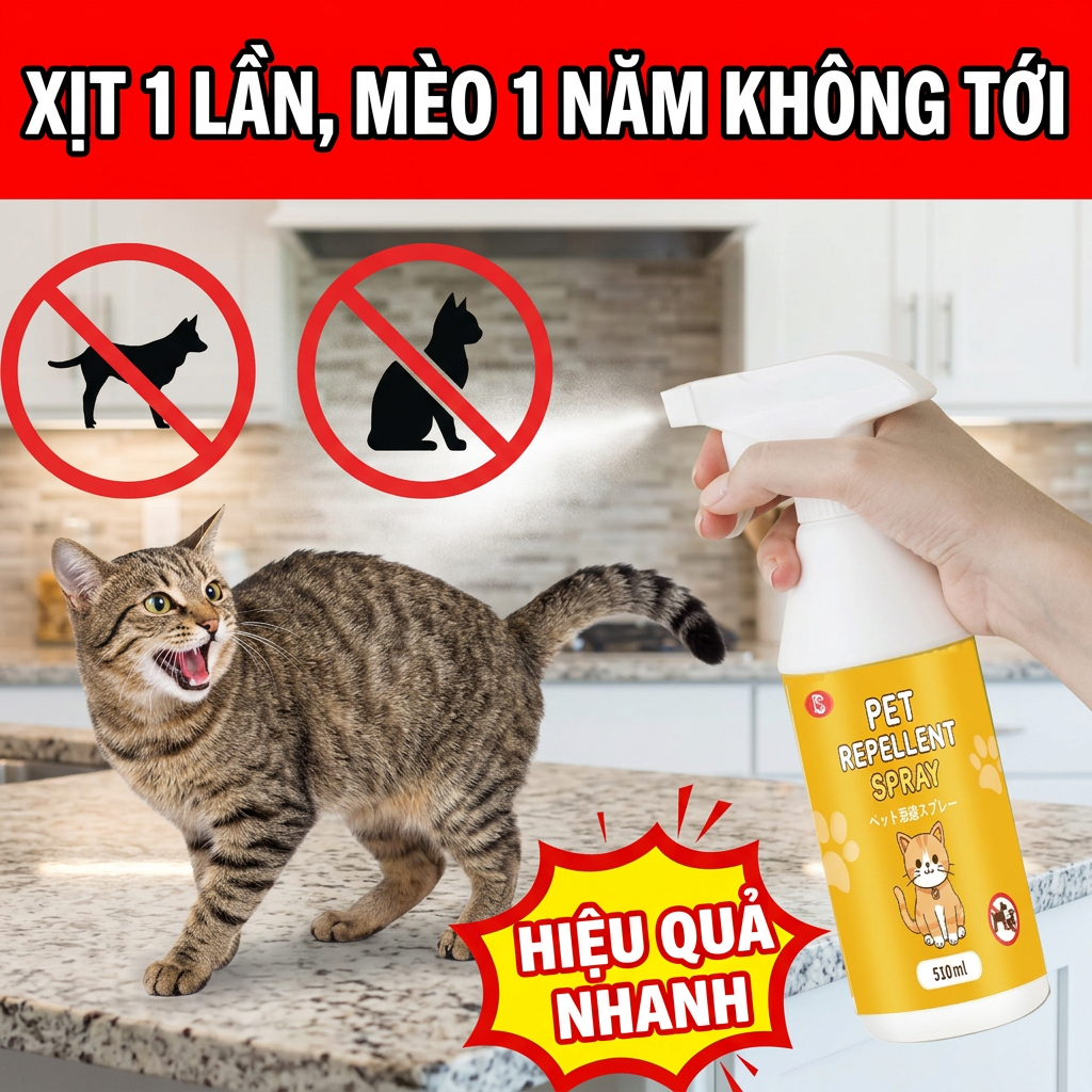 🚫 Ngửi là chạy ngay 🚫 Xịt xua mèo 510ml, xịt xua chó, tạo vùng cấm, công thức đậm đặc, an toàn cho trẻ em và thú cưng