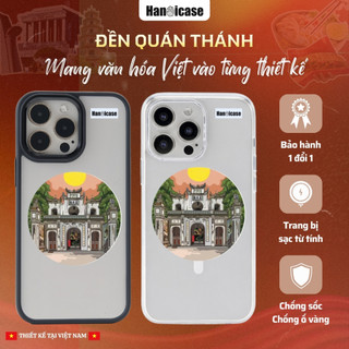 Ốp Lưng Điện Thoại Han icase Cho iPhone 12/13/14/15/16/17 Chống Ố Vàng, In Thủ Công Đền Quán Thánh