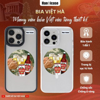 Ốp Lưng Điện Thoại Cho iPhone 12 13 14 15 16 17 Chống Sốc Và Ố Vàng Trong Suốt Hình In Bia Việt Hà
