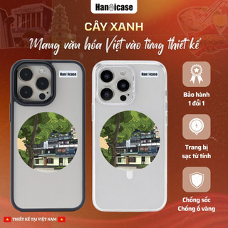 Ốp Lưng Điện Thoại Han icase Cho iPhone 12 13 14 15 16 17 Độc Quyền Chống Sốc Cây Xanh Chung Cư Cũ