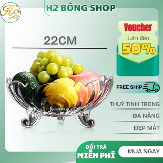 Bát Đựng Trái Cây, Thố, Đĩa Thủy Tinh 3 Chân Cao Cấp Sang Trọng Trang Trí Bàn Ăn