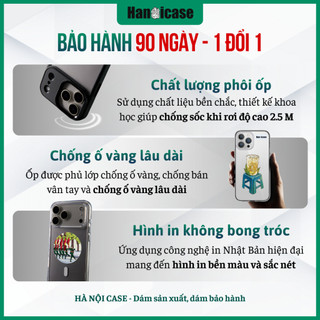 Ốp Lưng Điện Thoại Han icase Cho iPhone 12 13 14 15 16 17 Dày Dặn Chống Sốc, Ố Vàng Hoa Thạch Thảo