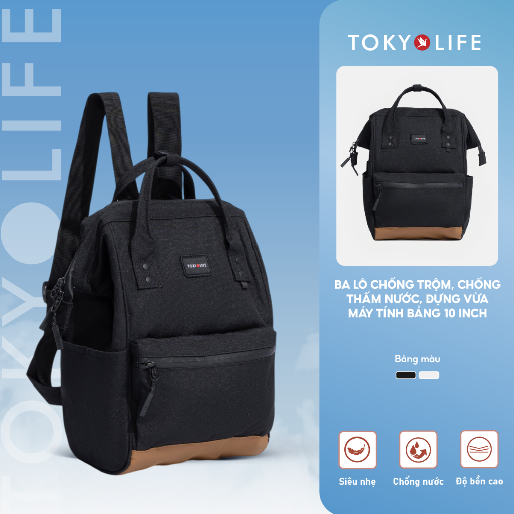 Ba lô chống trộm Mini chống thấm nước TOKYOLIFE 40004604 (33x22x14cm) - 13 inch
