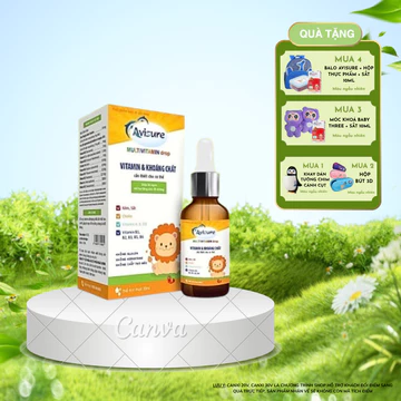 [QUÀ Y HÌNH] Vitamin tổng hợp cho bé Avisure Multivitamin, 11 loại vitamin và khoáng chất, sắt, kẽm, d3 20ml