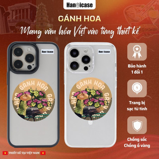 Ốp Lưng Điện Thoại Han icase Chống Sốc, Chống Ố Vàng Hình Gánh Hoa Cho iPhone 12 13 14 15 16 17