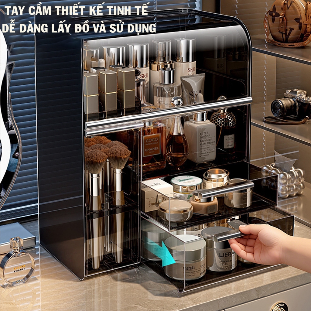 Kệ Đựng Mỹ Phẩm YTC Mẫu Mới Đa Năng Để Đồ, Chông Bụi Bẩn Sang Trọng Tiện Lợi