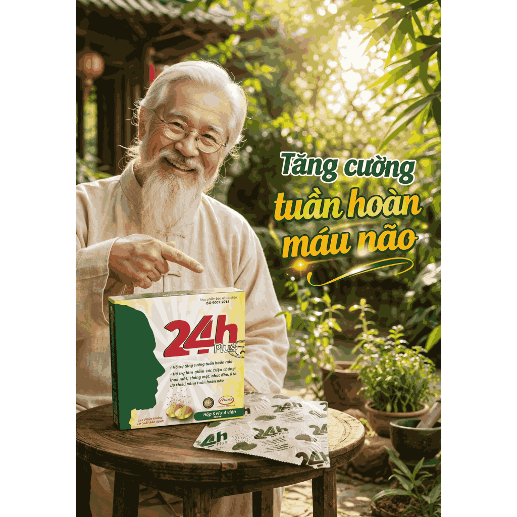(Hộp 20 Viên Sủi Tăng Cường Tuần Hoàn Máu Não) Sủi 24h Plus, Sủi GinKgo, Giảm Nhanh Hoa Mắt Chóng Mặt