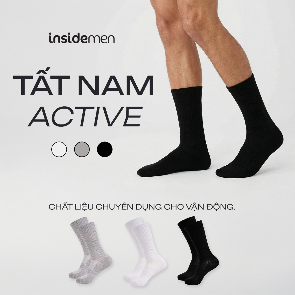 Tất nam Active cổ cao vải mesh thoáng khí, thoát ẩm nhanh Insidemen ISC012M0H0
