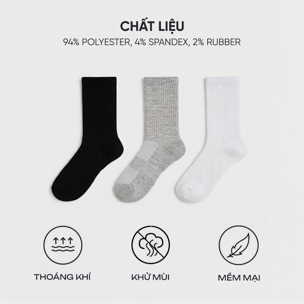 Tất nam Active cổ cao vải mesh thoáng khí, thoát ẩm nhanh Insidemen ISC012M0H0