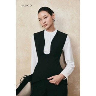 Áo gile peplum cổ U HAGOO thanh lịch công sở [A8055]