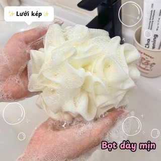 Bông tắm 2 lớp 2 in 1 lưới mềm mại tẩy tế bào chết, bông tắm tạo bọt hàn quốc an toàn HomieTech