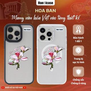 Ốp Lưng Điện Thoại Han icase Cho iPhone 12 13 14 15 16 17 Chống Sốc, Ố Vàng Chống Va Đập Hoa Ban