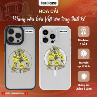 Ốp Lưng Điện Thoại Han icase Chống Sốc, Chống Ố Vàng Hình Hoa Cải Cho iPhone 12 13 14 15 16 17