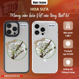 Ốp Lưng Điện Thoại Han icase Chống Sốc, Chống Ố Vàng Hình Hoa Sưa Cho iPhone 12 13 14 15 16 17