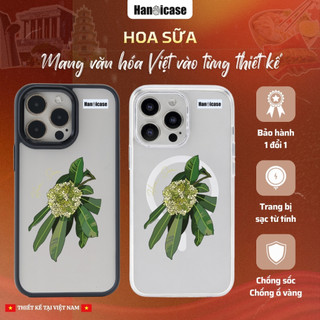 Ốp Lưng Điện Thoại Han icase Chống Sốc, Chống Ố Vàng Hình Hoa Sữa Cho iPhone 12 13 14 15 16 17