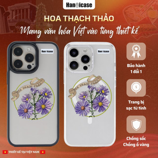 Ốp Lưng Điện Thoại Han icase Cho iPhone 12 13 14 15 16 17 Dày Dặn Chống Sốc, Ố Vàng Hoa Thạch Thảo