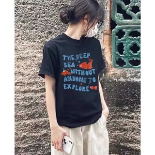 Áo Baby Tee In Hình Cá Vàng DEEP THE SEA  Xinh Xắn, Chất Liệu Cotton Mềm Mại Thấm Hút Mồ Hôi