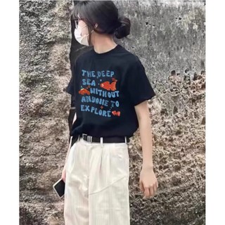 Áo Baby Tee In Hình Cá Vàng DEEP THE SEA  Xinh Xắn, Chất Liệu Cotton Mềm Mại Thấm Hút Mồ Hôi
