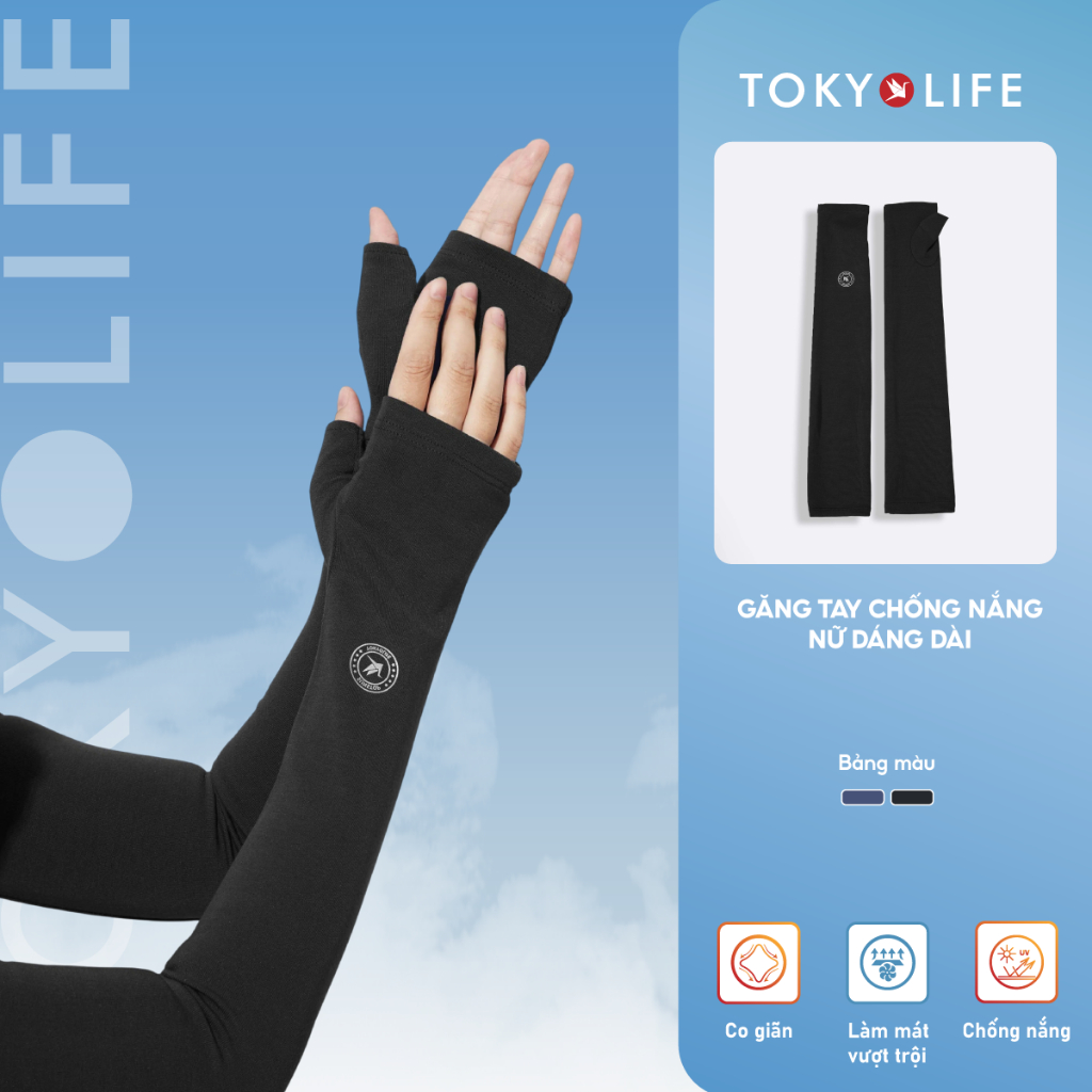 Găng tay chống nắng nữ TOKYOLIFE dáng dài mềm mại êm ái 40005289