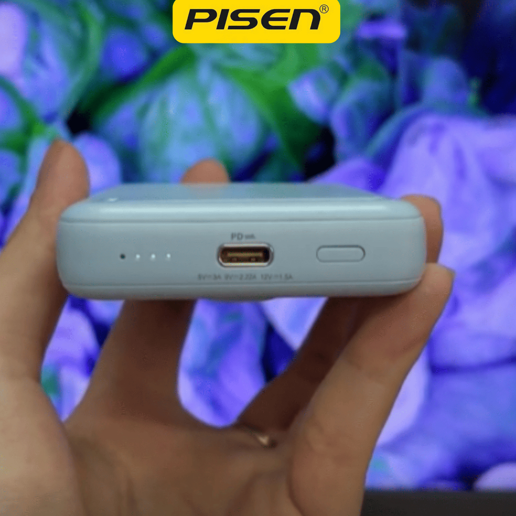 Sạc Dự Phòng PISEN PowerMag 20W 10000mAh Sạc Nhanh Không Dây 2in1 Pin Trâu Nhỏ Gọn Giá Đỡ LS-DY240